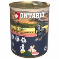 Konzerva ONTARIO Puppy Chicken Pate Flavoured With Spirulina And Salmon Oil 800g