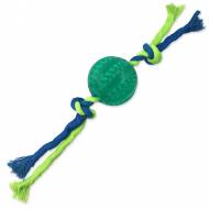 Hračka DOG FANTASY DENTAL MINT míček s provazem zelený 7x28cm