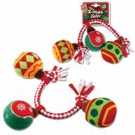 GiGwi vánoční lano s míčky 32 cm