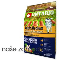ONTARIO Adult Medium Chicken & Potatoes & Herbs 2,25 kg