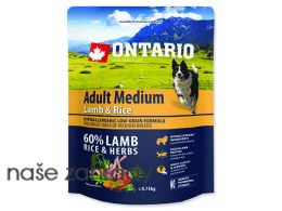 ONTARIO Adult Medium Lamb a Rice 0,75 kg