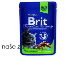 BRIT Premium Cat Chicken Slices for Sterilised kapsička 100 g