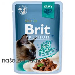 Kapsička BRIT Premium Cat Delicate Fillets in Gravy with Beef