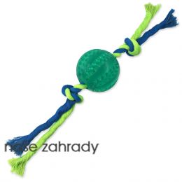 Hračka DOG FANTASY DENTAL MINT míček s provazem zelený 7x28cm