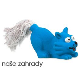 Hračka DOG FANTASY Latex Mini Kočka modrá se zvukem 7 cm