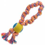 Přetahovadlo DOG FANTASY barevné + tenisák vzor 2, 2 knoty 32 cm