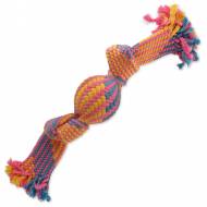 Přetahovadlo DOG FANTASY míč barevné vzor 2, 2 knoty 33 cm