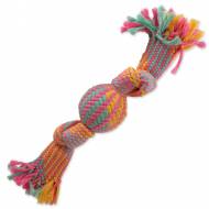 Přetahovadlo DOG FANTASY míč barevné vzor 1, 2 knoty 40 cm