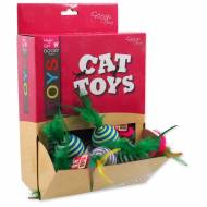 Hračky MAGIC CAT míček s pruhy a pírky bavlněný 4,5 cm