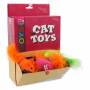 Hračky MAGIC CAT myška bavlněná s catnipem a pírky 6 cm