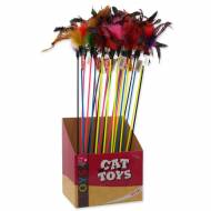 Hračka MAGIC CAT šidítko s pírky a rolničkou 17 cm + 49 cm