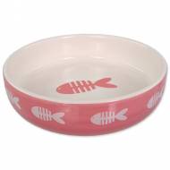 Miska MAGIC CAT keramická potisk ryba růžová 13 cm