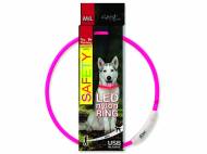 Obojek DOG FANTASY LED nylonový růžový M/L