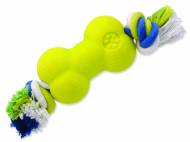 Hračka DOG FANTASY Strong Foamed kost s provazem 8,8 cm