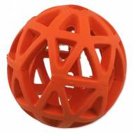 Míček DOG FANTASY děrovaný oranžový 9cm