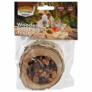 Miska NATURE LAND Nibble plněná ovocem dřevěná