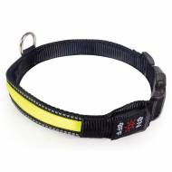 LED obojek dobíjecí USB vel.M zelený
