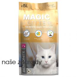 Kočkolit MAGIC LITTER Bentonite Ultra White Baby Powder 5 l