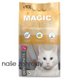 Kočkolit MAGIC LITTER Bentonite Ultra White Baby Powder 10 l