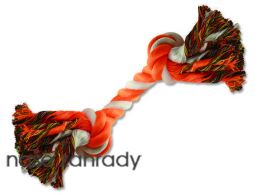 Uzel DOG FANTASY bavlněný oranžovo-bílý 2 knoty 20 cm