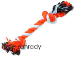 Uzel DOG FANTASY bavlněný oranžovo-bílý 2 knoty 30 cm