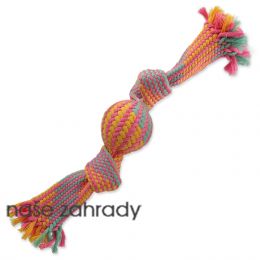 Přetahovadlo DOG FANTASY míč barevné vzor 1, 2 knoty 33 cm