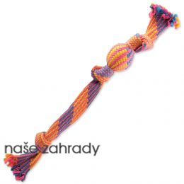 Přetahovadlo DOG FANTASY míč barevné vzor 2, 3 knoty 50 cm