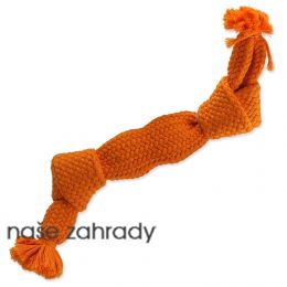 Uzel DOG FANTASY oranžový pískací 2 knoty 35 cm