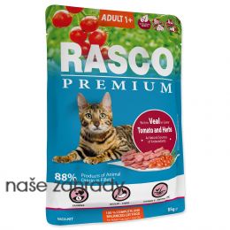 Kapsička RASCO Premium Cat Pouch Adult, Veal, Hearbs