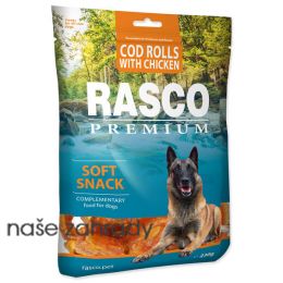Pochoutka RASCO Premium tresčí rolky obalené kuřecím masem 230 g