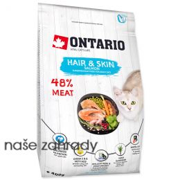 Krmivo ONTARIO Cat Hair & Skin 400 g