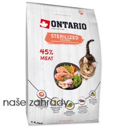 Krmivo ONTARIO Cat Sterilised Salmon 6,5 kg