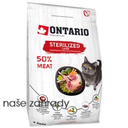 Krmivo ONTARIO Cat Sterilised Lamb 400 g