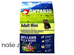 ONTARIO Adult Mini Lamb a Rice 2,25 kg