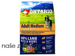 ONTARIO Adult Medium Lamb a Rice 2,25 kg