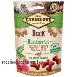 CARNILOVE Cat Crunchy Snack kachna a maliny 50 g