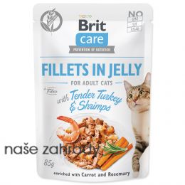 Kapsička BRIT Care Cat Pouch Tender Turkey & Shrimps in Jelly