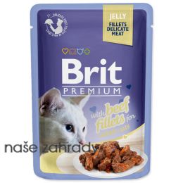 Kočičí kapsička BRIT Premium Cat Delicate Fillets in Jelly with Beef