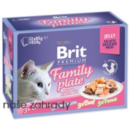 Kapsičky pro kočky BRIT Premium Cat Delicate Fillets in Jelly Family Plate