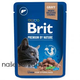 BRIT Premium Chunks in Gravy with Liver for Sterilised Cats