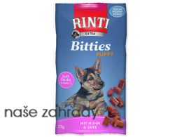 Pochoutka RINTI Extra Bitties Puppy kuře + kachna 75g