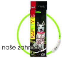 Obojek DOG FANTASY LED nylonový zelený M/L