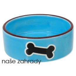 Miska DOG FANTASY keramická potisk kost modrá 12,5 cm